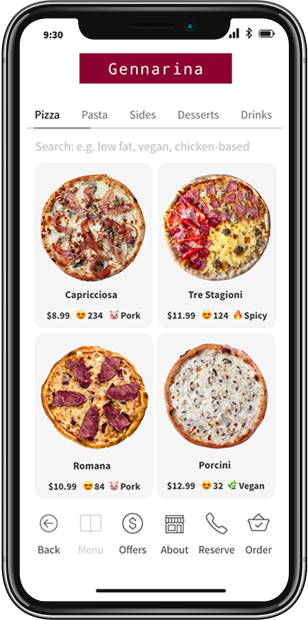 Piatto Main Menu iPhone X OK